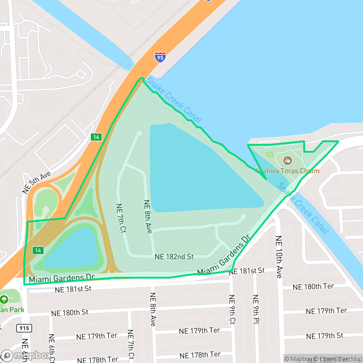 Map showing the location of Pickwick, North Miami Beach, FL