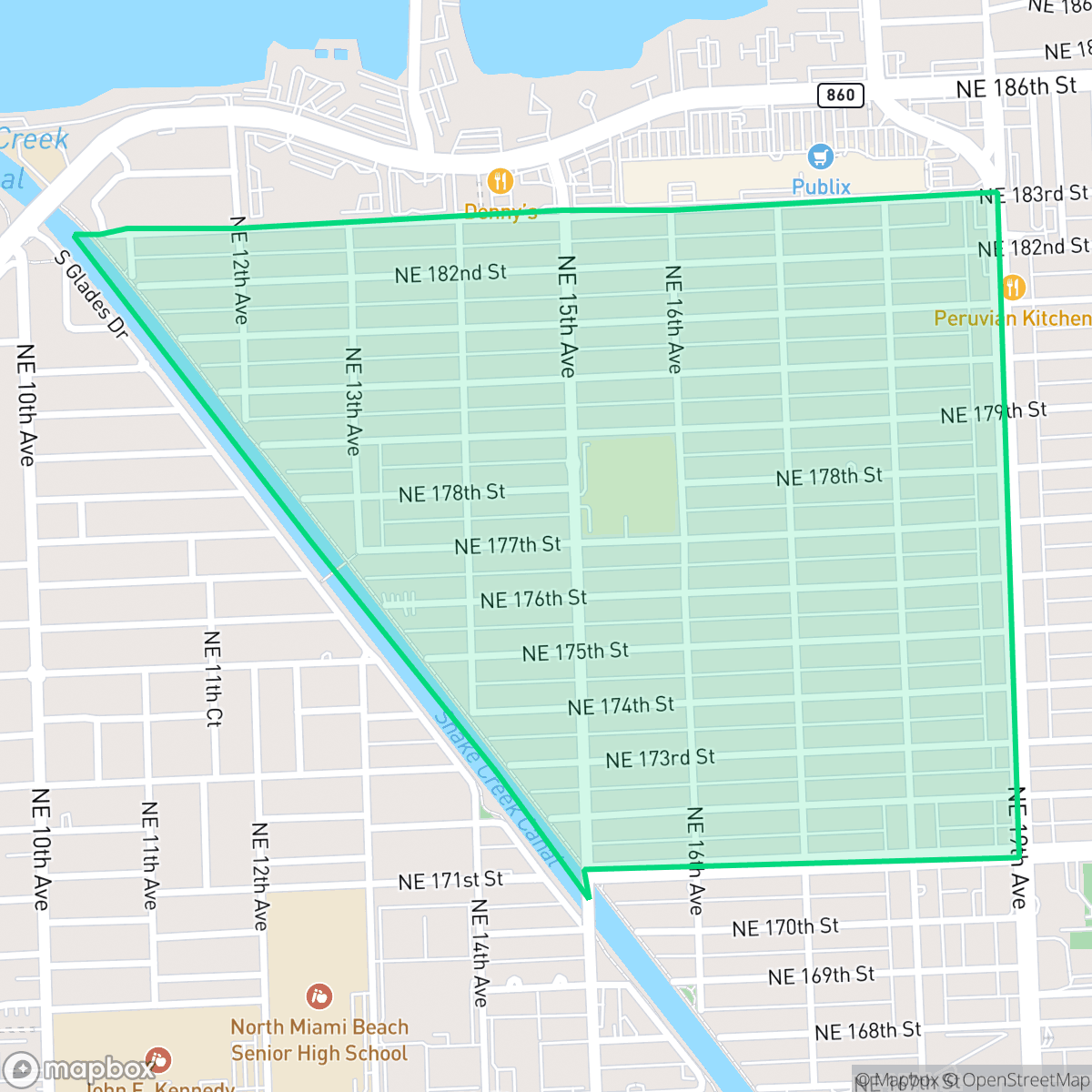 Map showing the location of Sunray West, North Miami Beach, FL