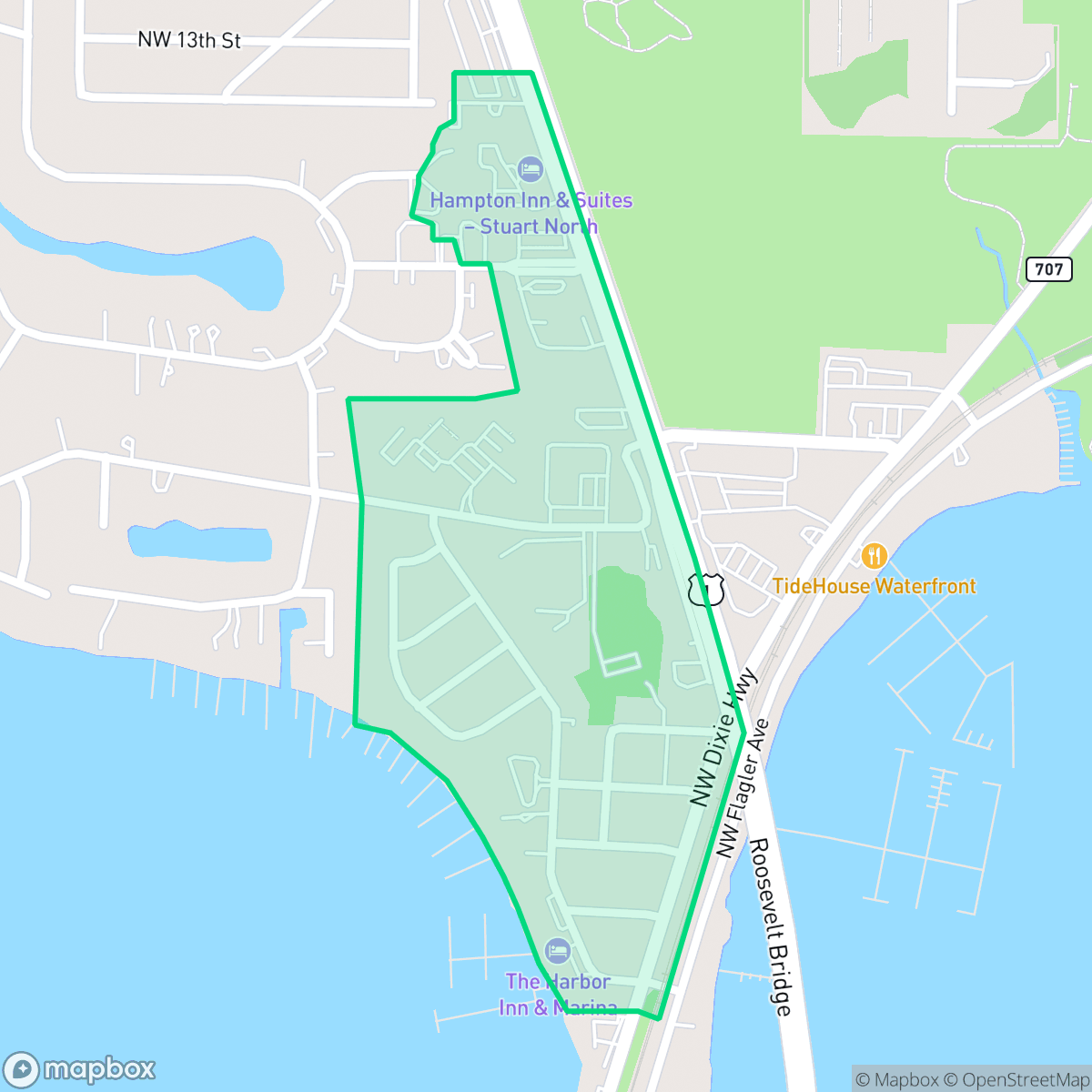 Map showing the location of Bahama Terrace, North River Shores, FL