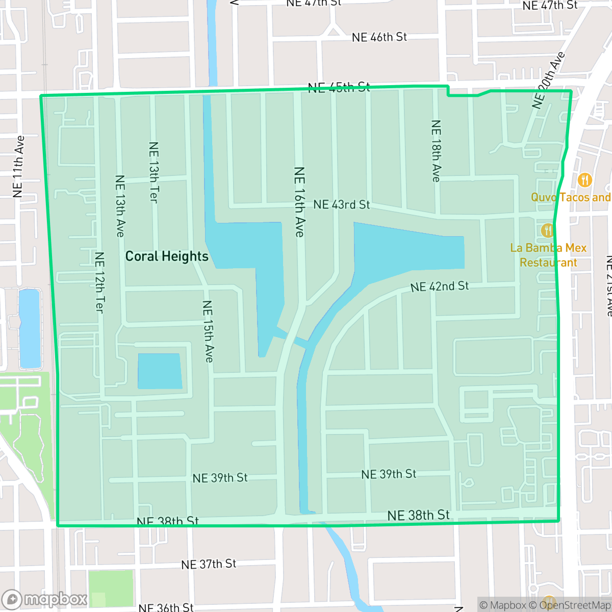 Map showing the location of Central Corals, Oakland Park, FL
