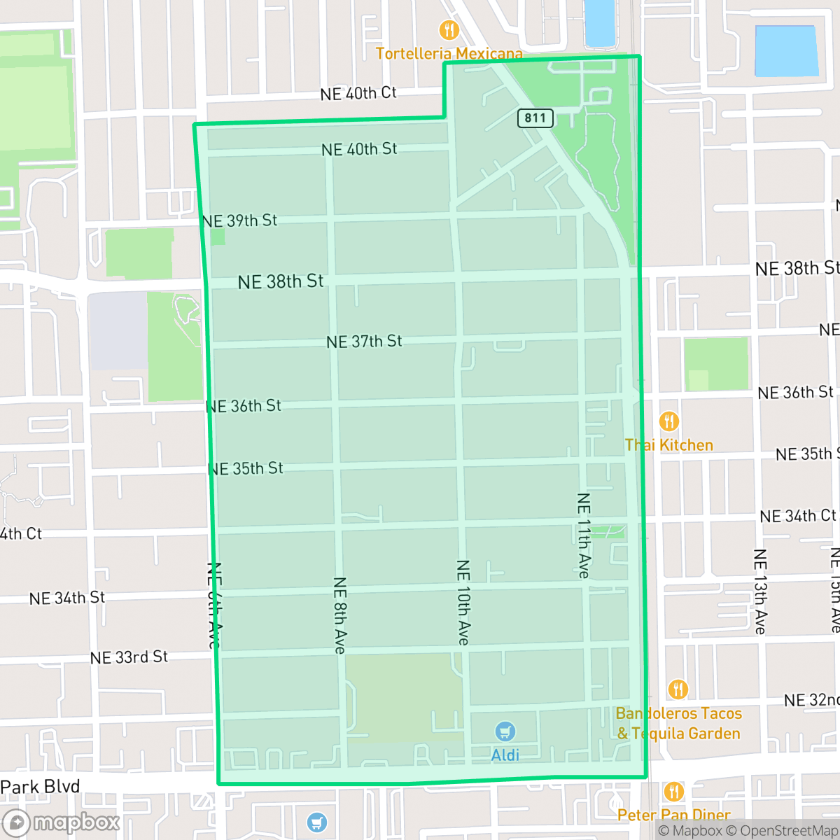 Map showing the location of Central Oakland Park, Oakland Park, FL