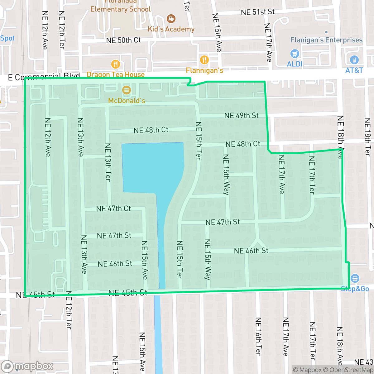 Map showing the location of North Corals, Oakland Park, FL