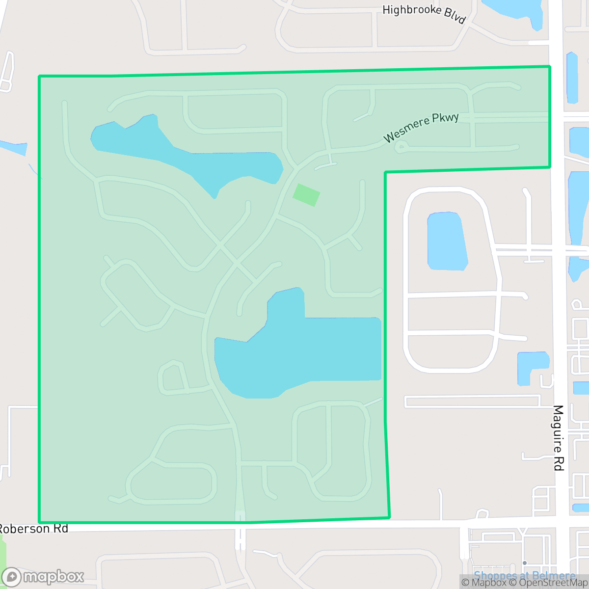 Map showing the location of Wesmere, Ocoee, FL