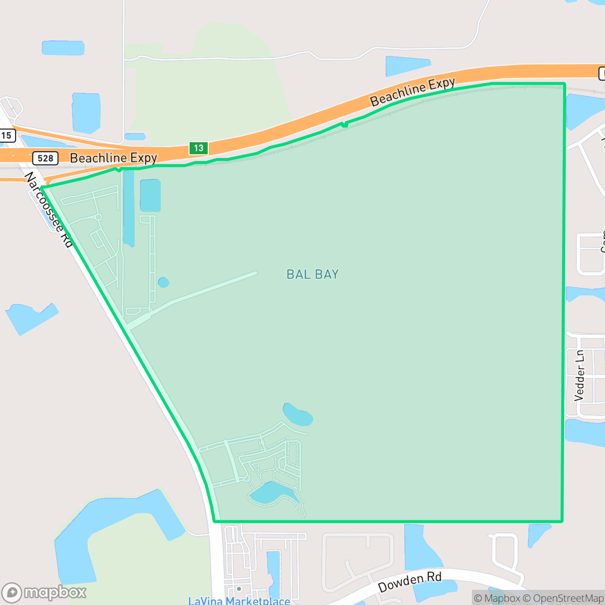 Map showing the location of Bal Bay, Orlando, FL