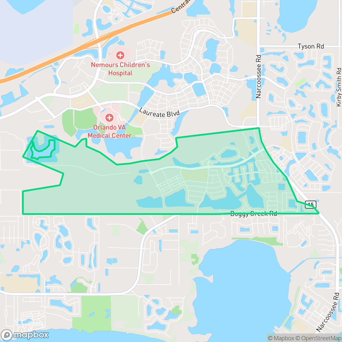 Map showing the location of City of Orlando-GOAA, Orlando, FL