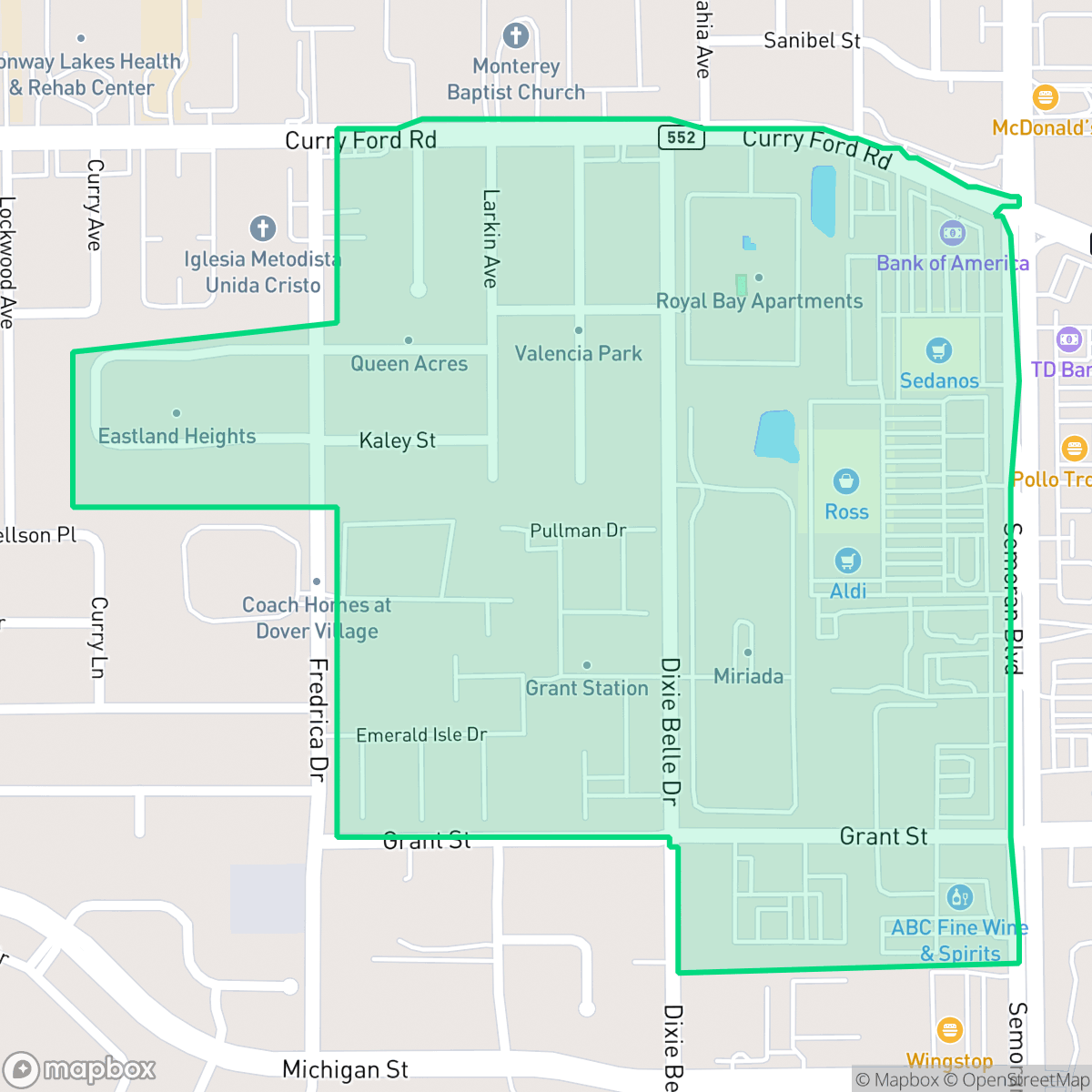 Map showing the location of Dixie Belle, Orlando, FL