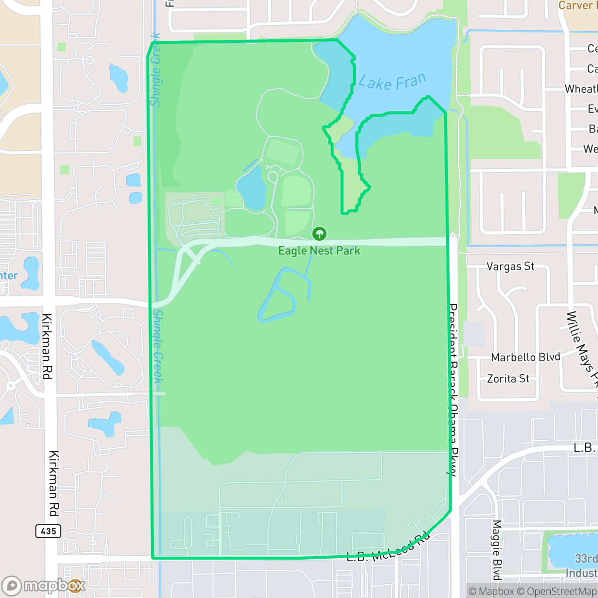 Map showing the location of Eagles Nest, Orlando, FL