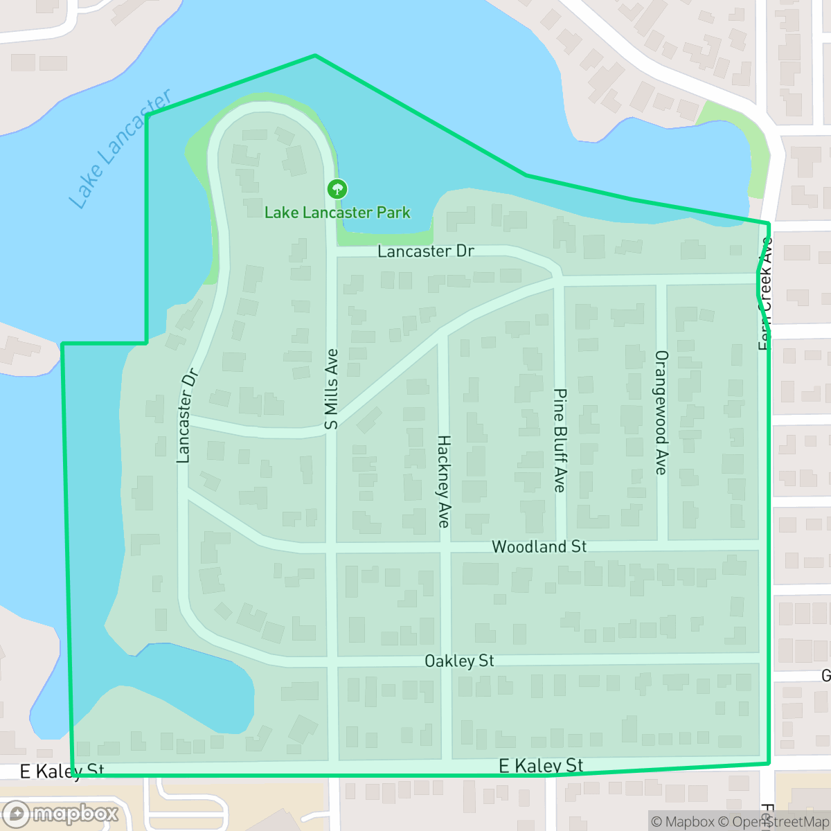 Map showing the location of Lancaster Park, Orlando, FL