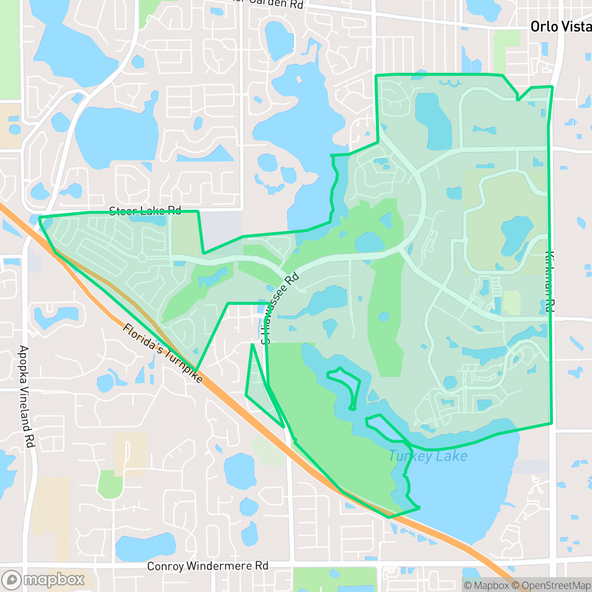 Map showing the location of Metro West, Orlando, FL