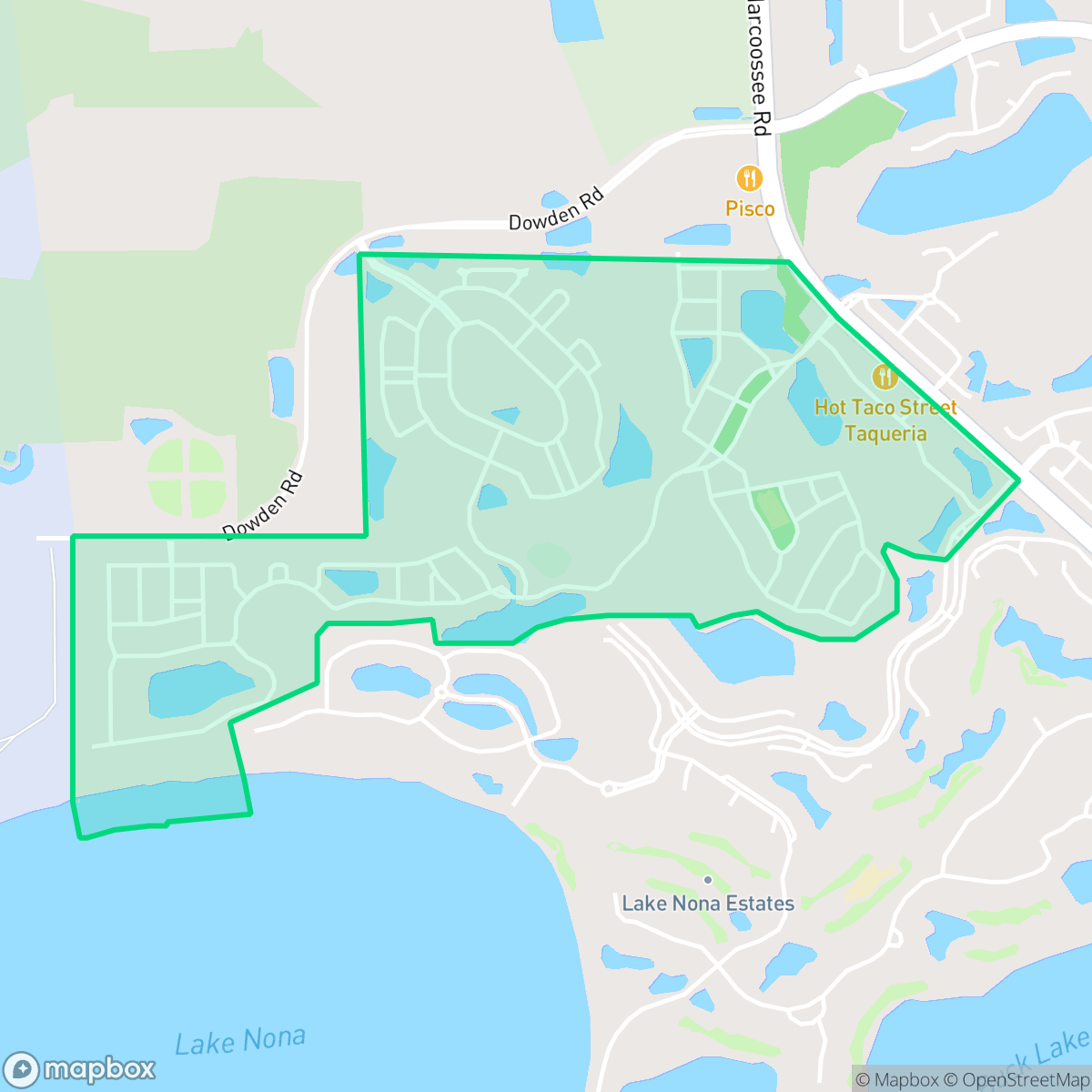 Map showing the location of Northlake Park at Lake Nona, Orlando, FL