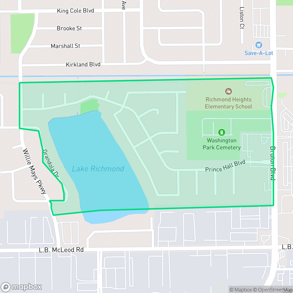 Map showing the location of Richmond Estates, Orlando, FL