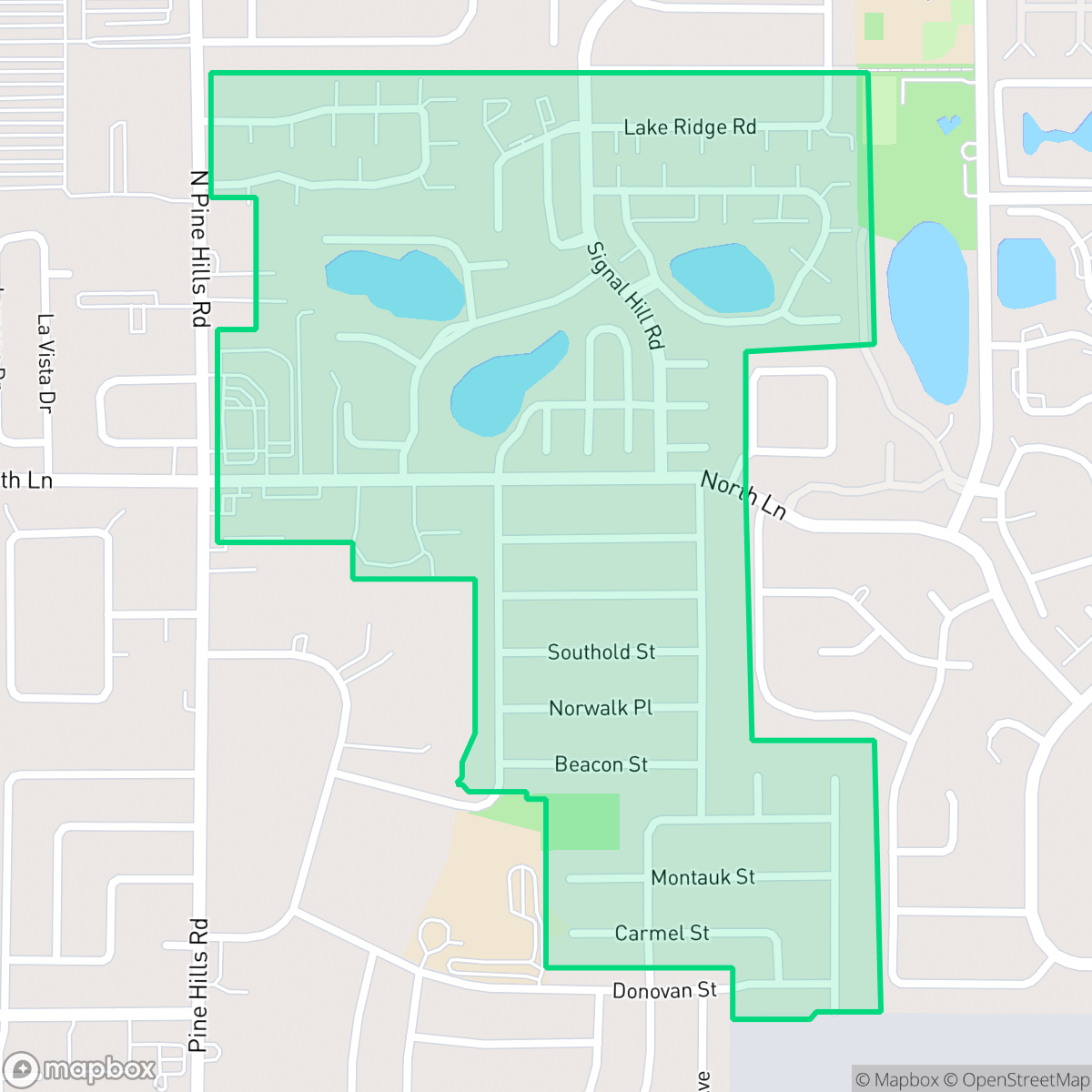 Map showing the location of Signal Hill, Orlando, FL