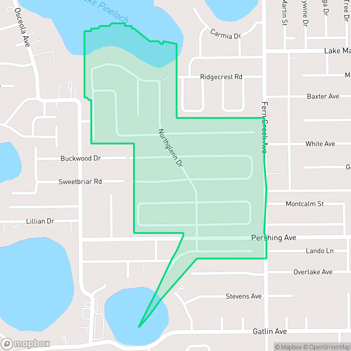 Map showing the location of Southern Oaks, Orlando, FL