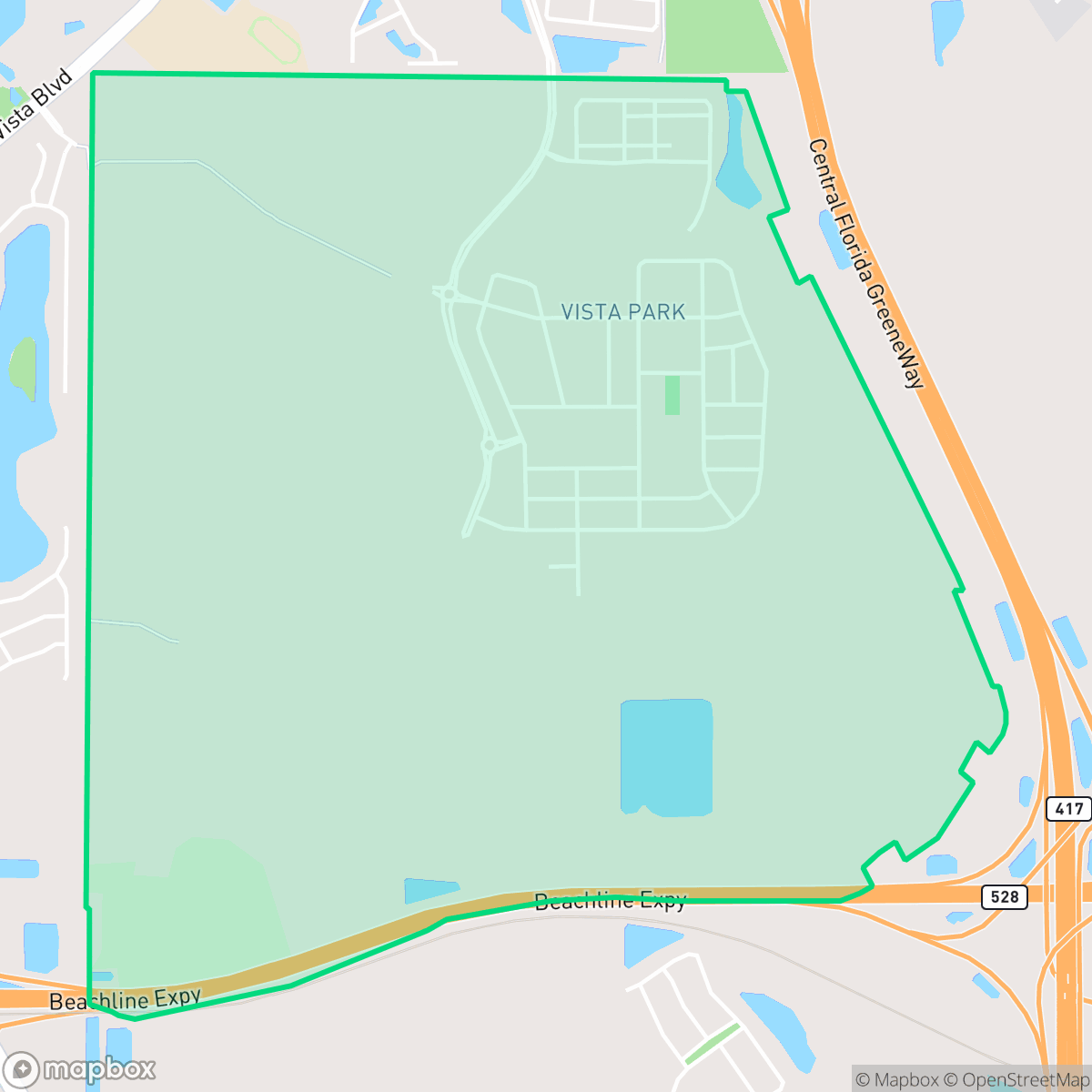 Map showing the location of Vista Park, Orlando, FL