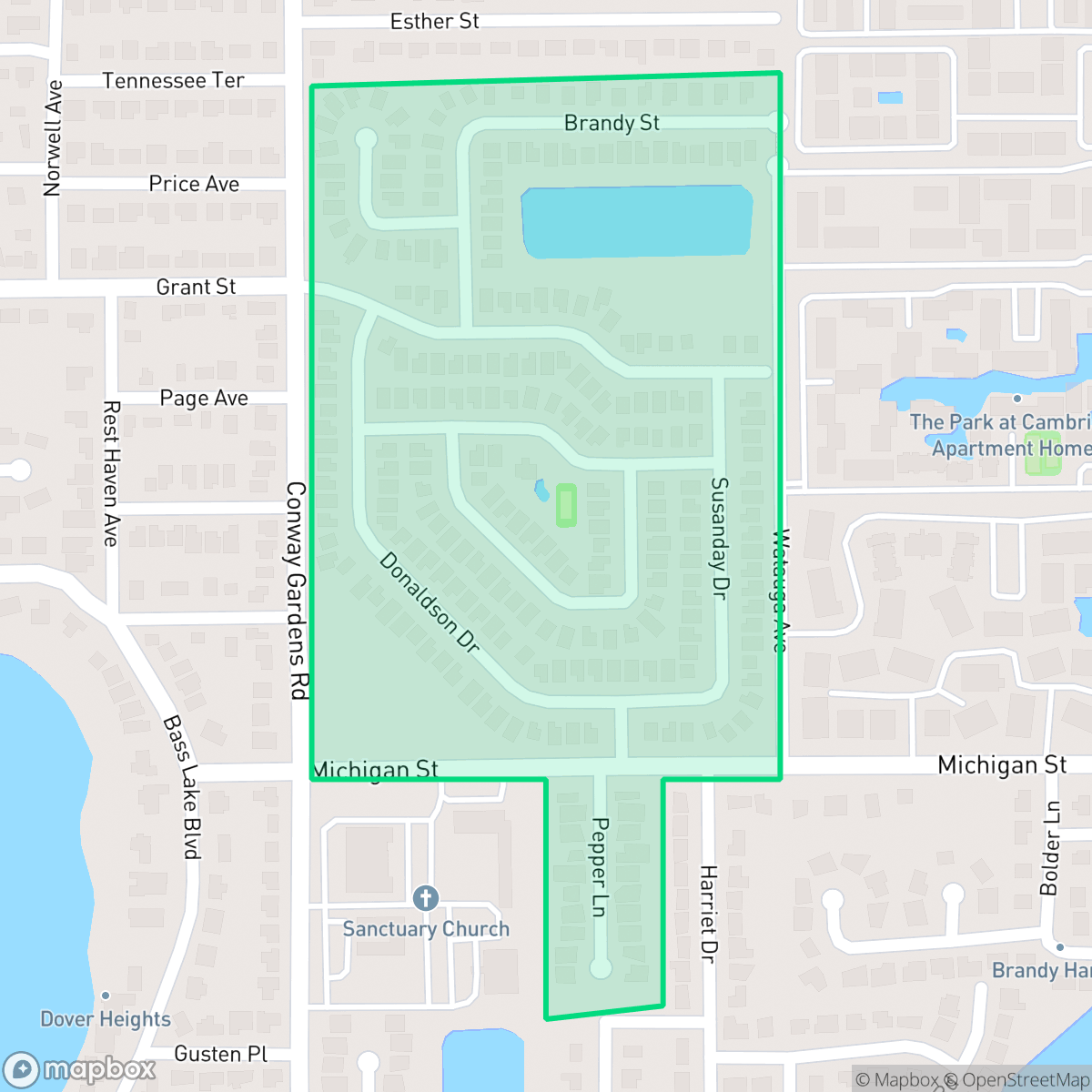 Map showing the location of Wedgewood Groves, Orlando, FL