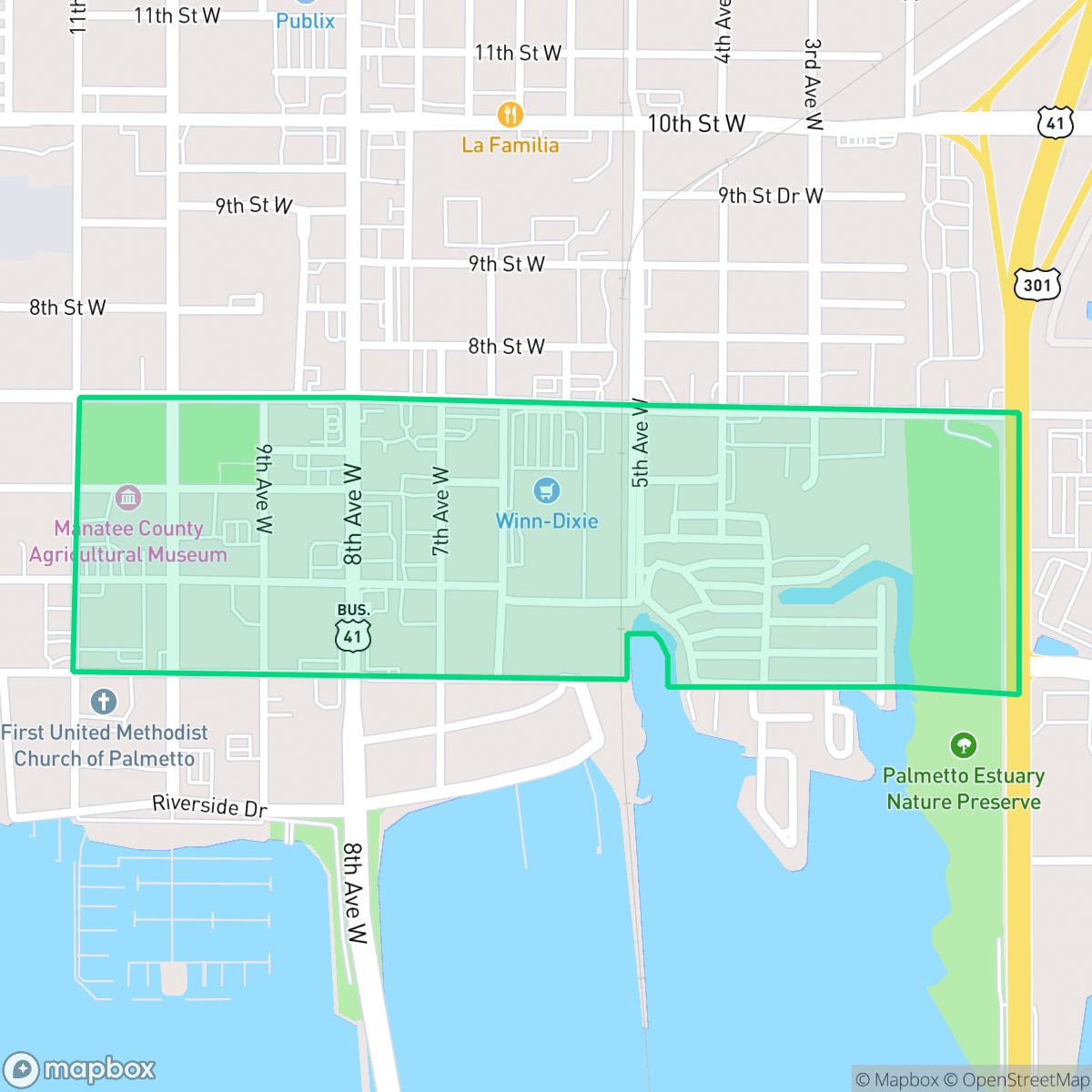 Map showing the location of Midtown, Palmetto, FL