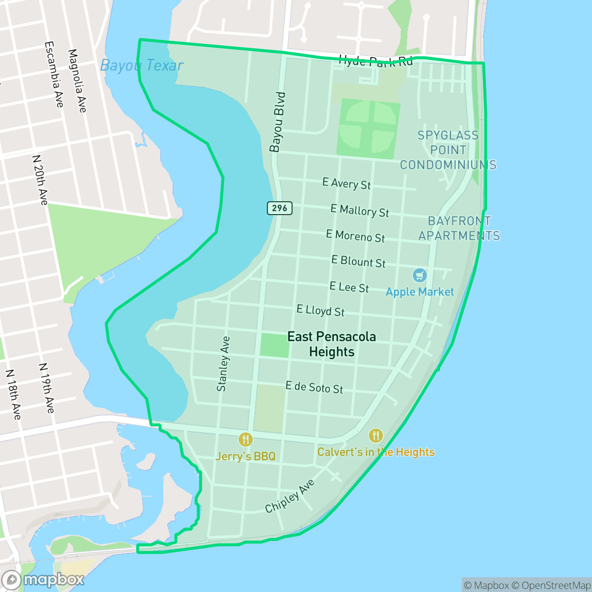 Map showing the location of Cervello, Pensacola, FL