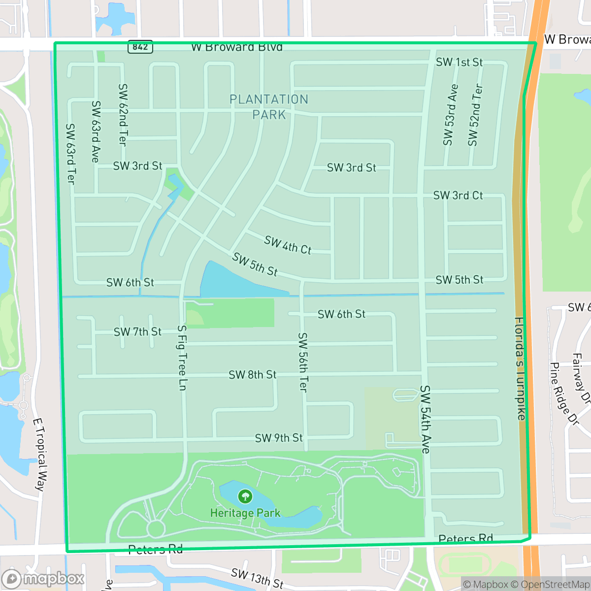 Map showing the location of Country Club Estates, Plantation, FL