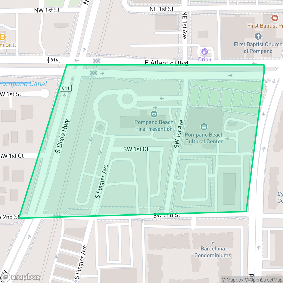 Map showing the location of Civic Campus, Pompano Beach, FL