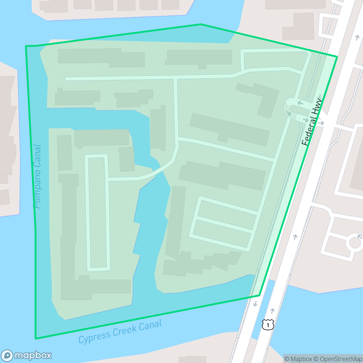 Map showing the location of Cypress Cove, Pompano Beach, FL