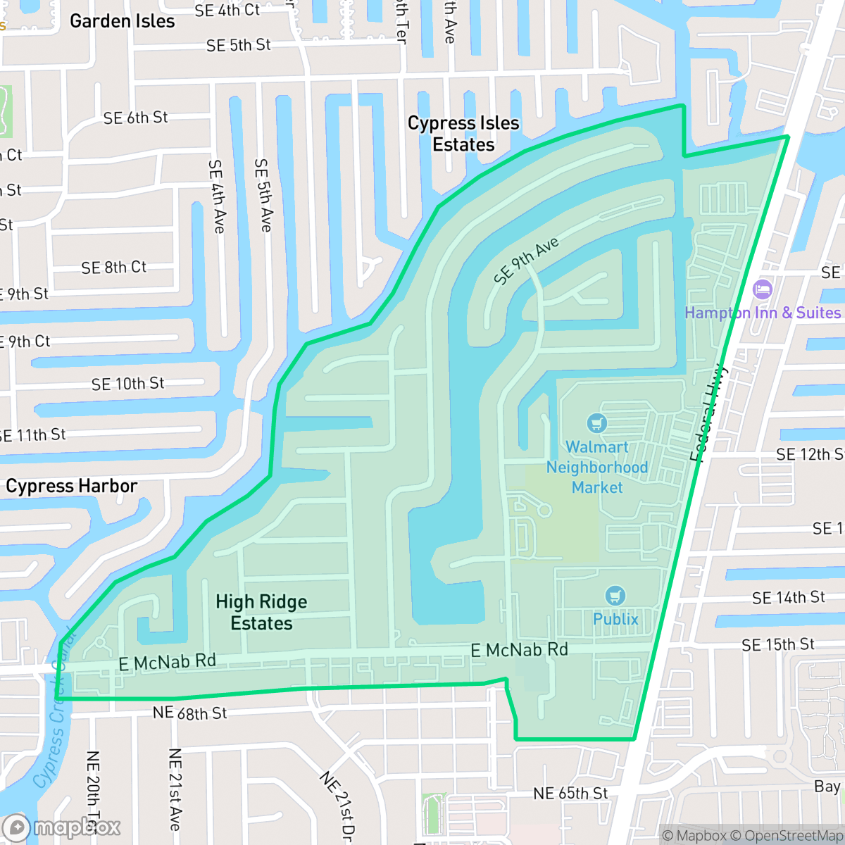 Map showing the location of Cypress Lakes, Pompano Beach, FL