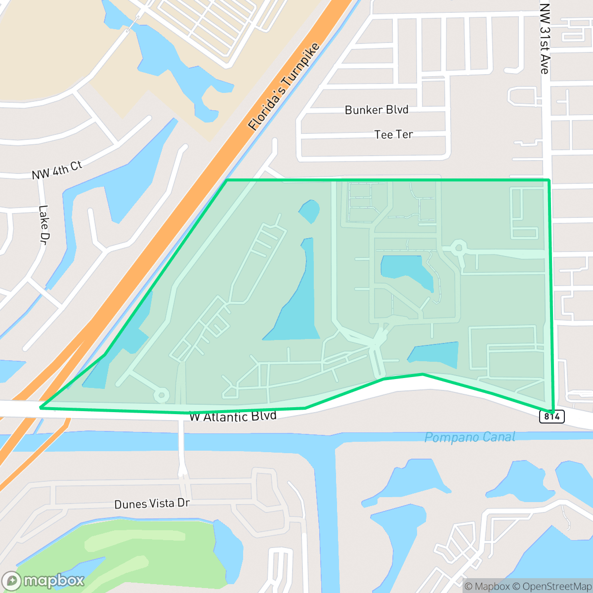 Map showing the location of Island Club, Pompano Beach, FL