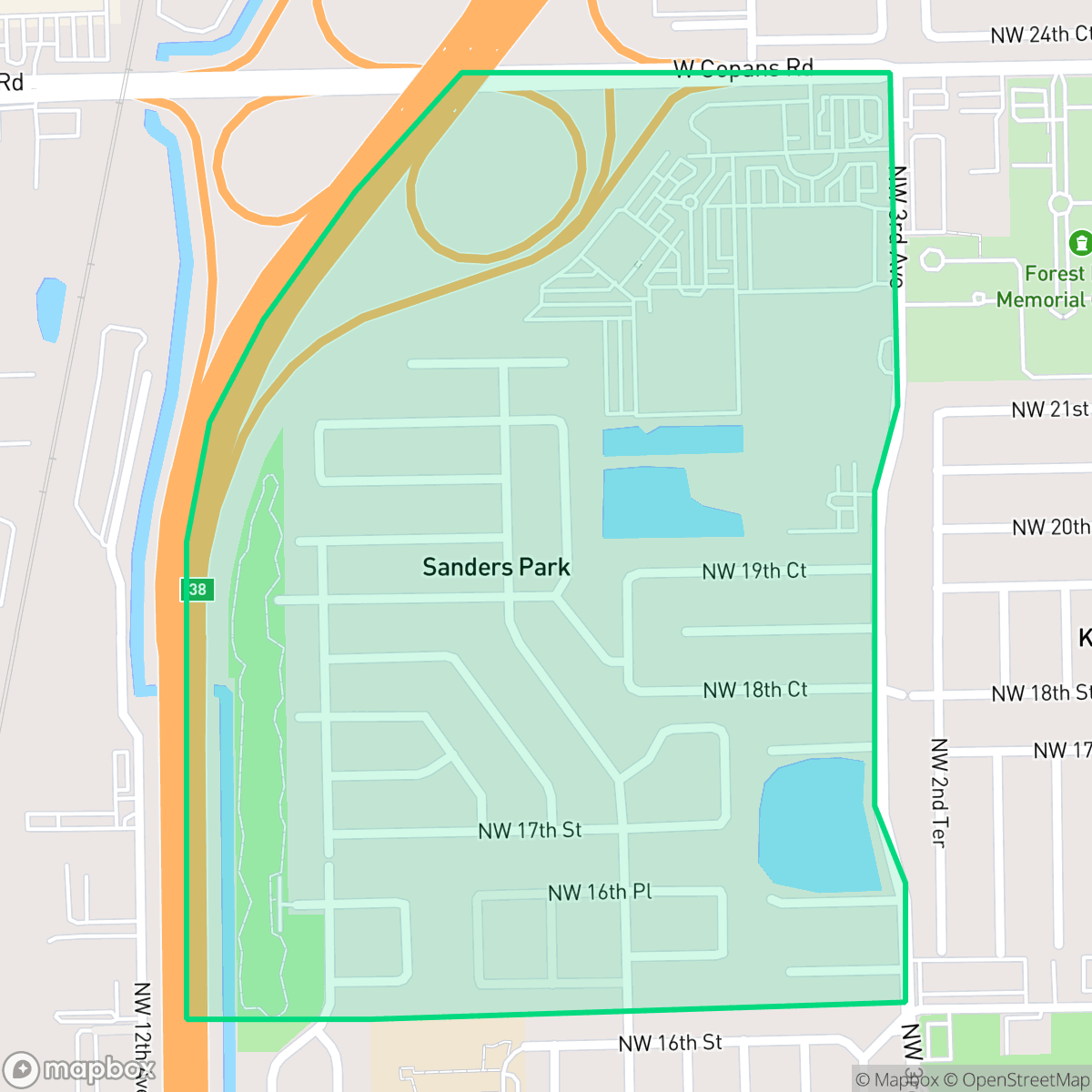 Map showing the location of Liberty Park, Pompano Beach, FL