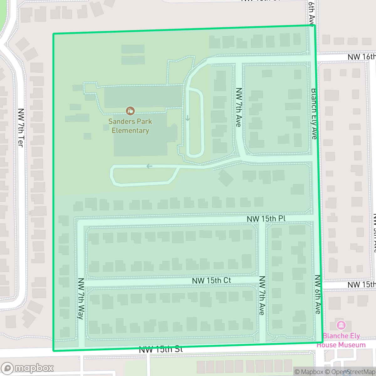 Map showing the location of Pine Tree Park, Pompano Beach, FL