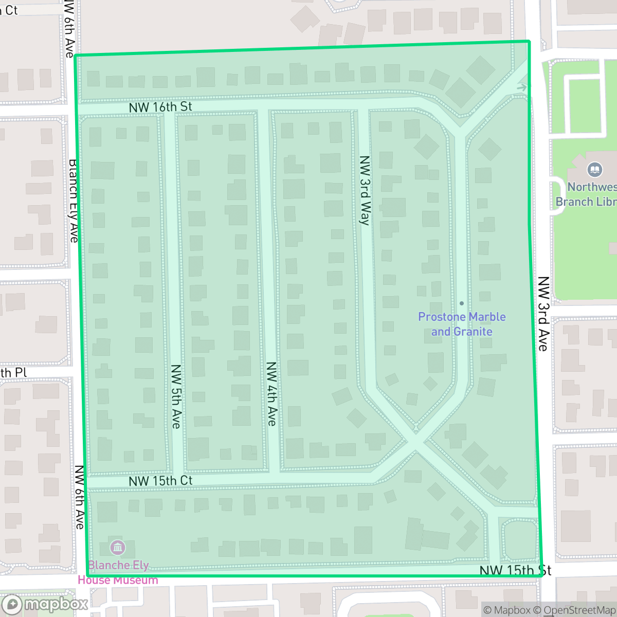 Map showing the location of Sanders Park, Pompano Beach, FL