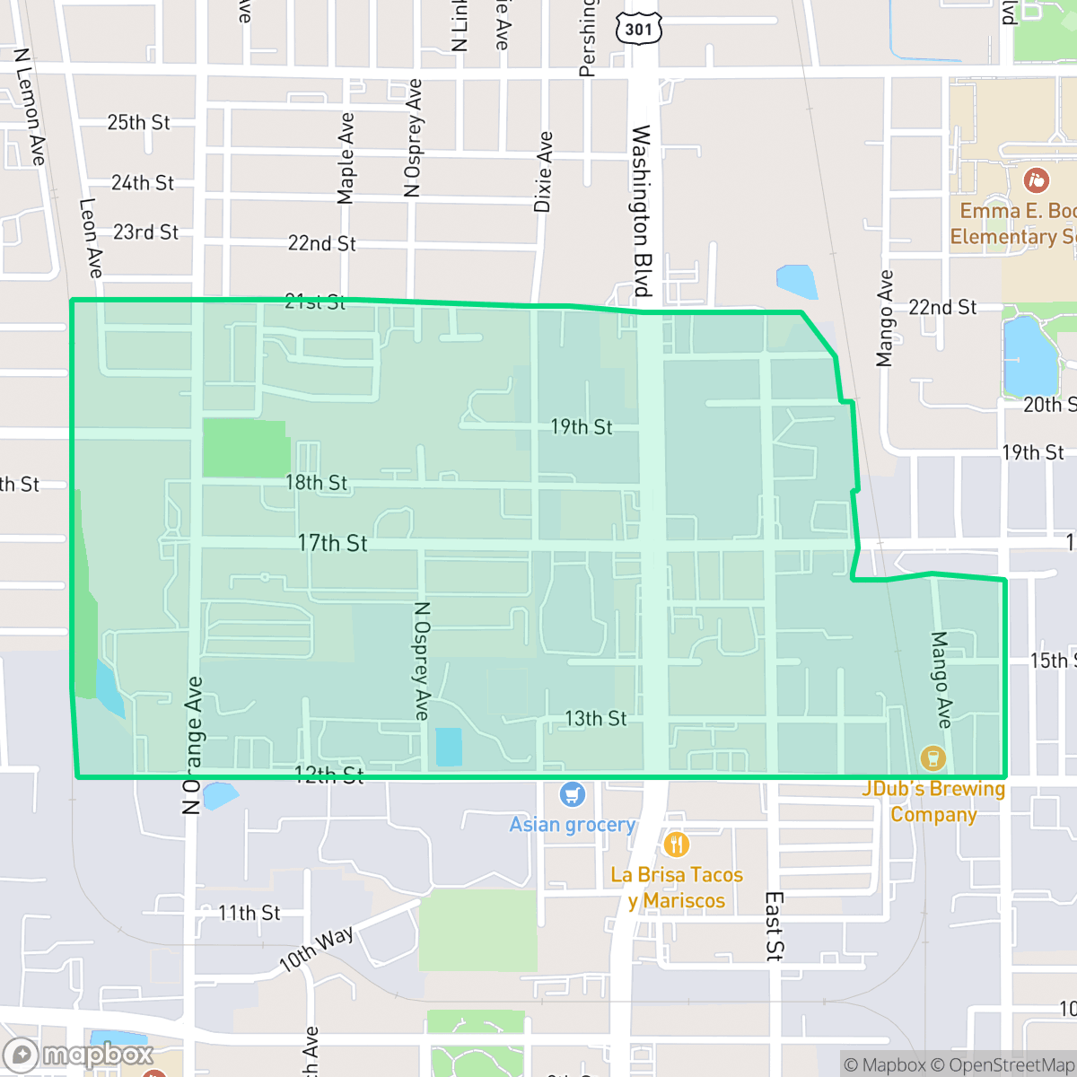 Map showing the location of 17th Street Neighborhood Association, Sarasota, FL