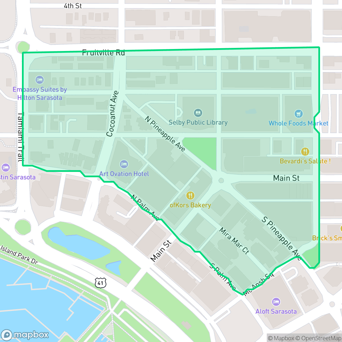 Map showing the location of 5 Points, Sarasota, FL
