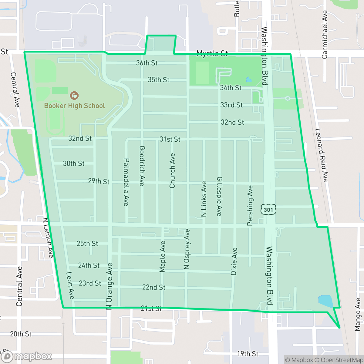 Map showing the location of Amaryllis Park, Sarasota, FL