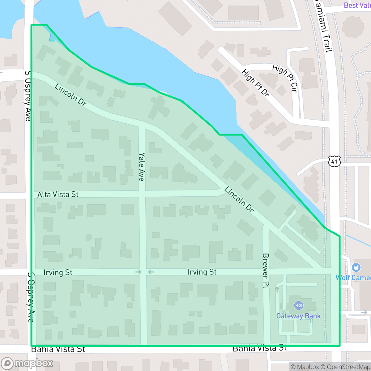 Map showing the location of Avondale, Sarasota, FL