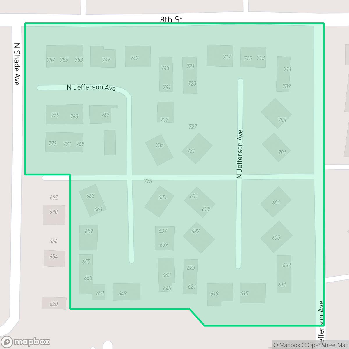 Map showing the location of Jefferson Pines, Sarasota, FL