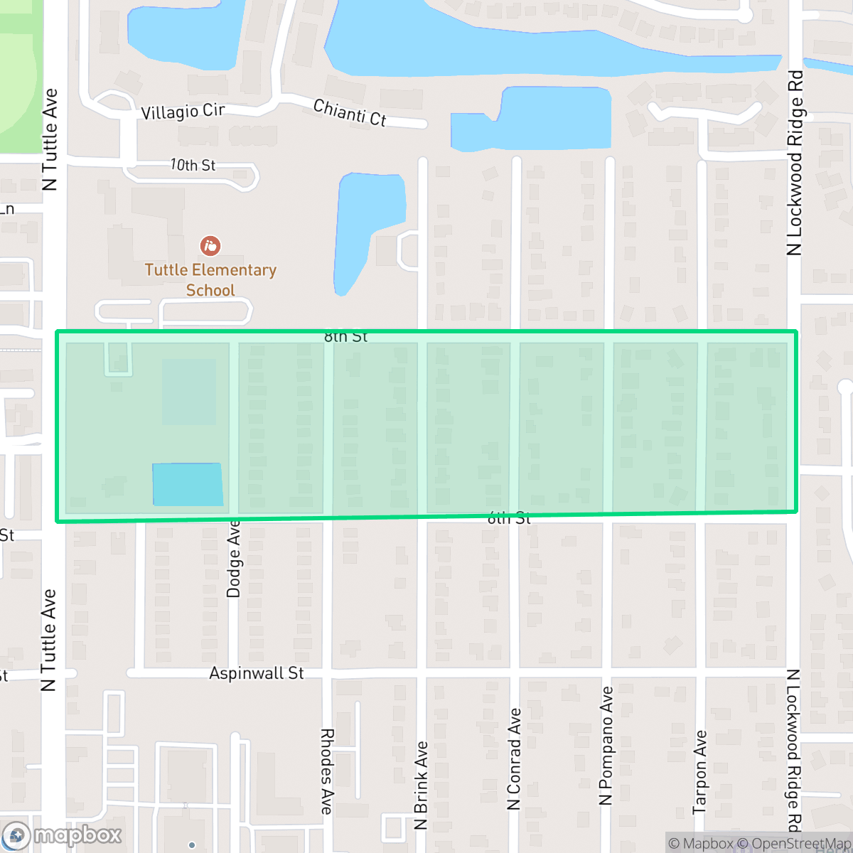 Map showing the location of Jordan's Crossing, Sarasota, FL