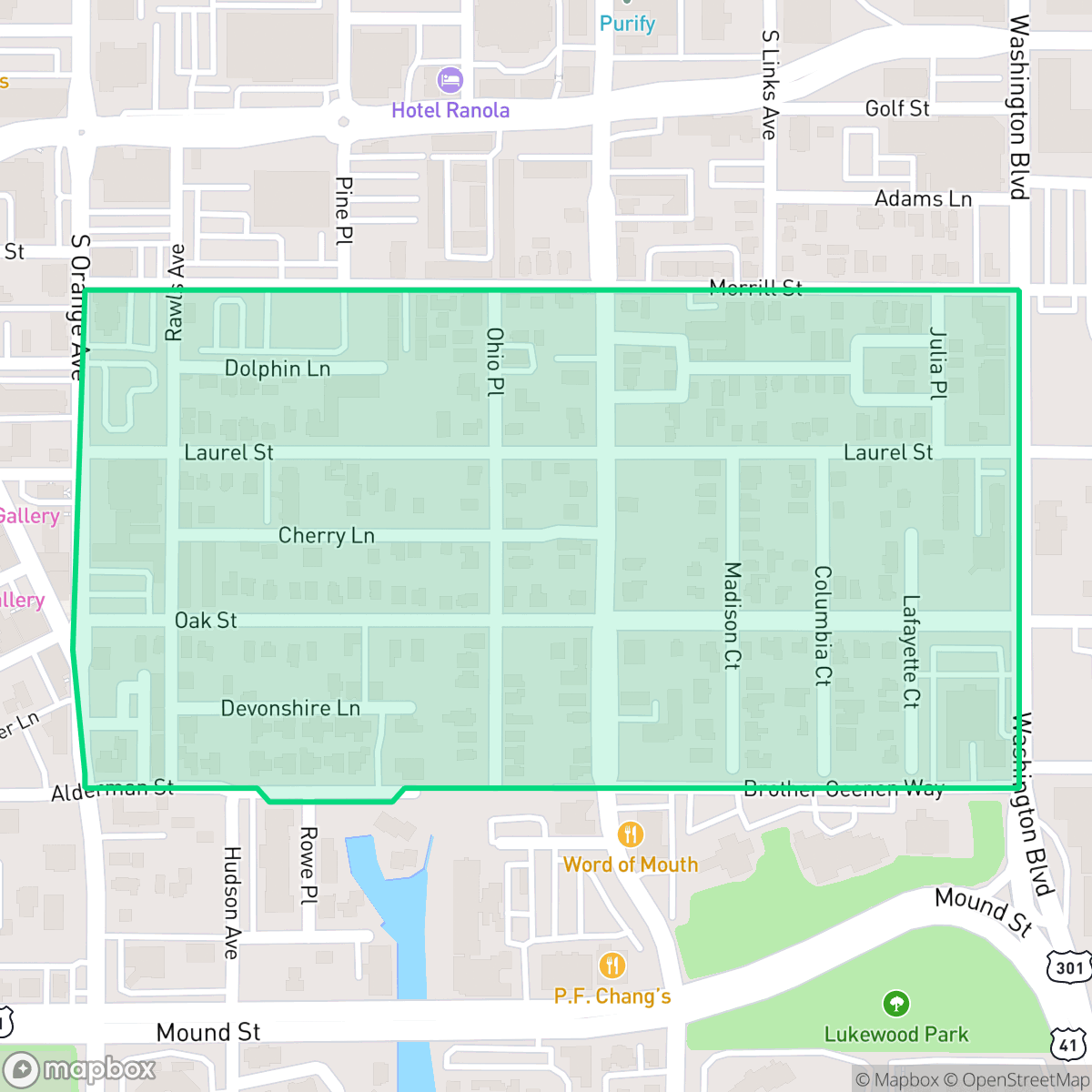 Map showing the location of Laurel Park, Sarasota, FL