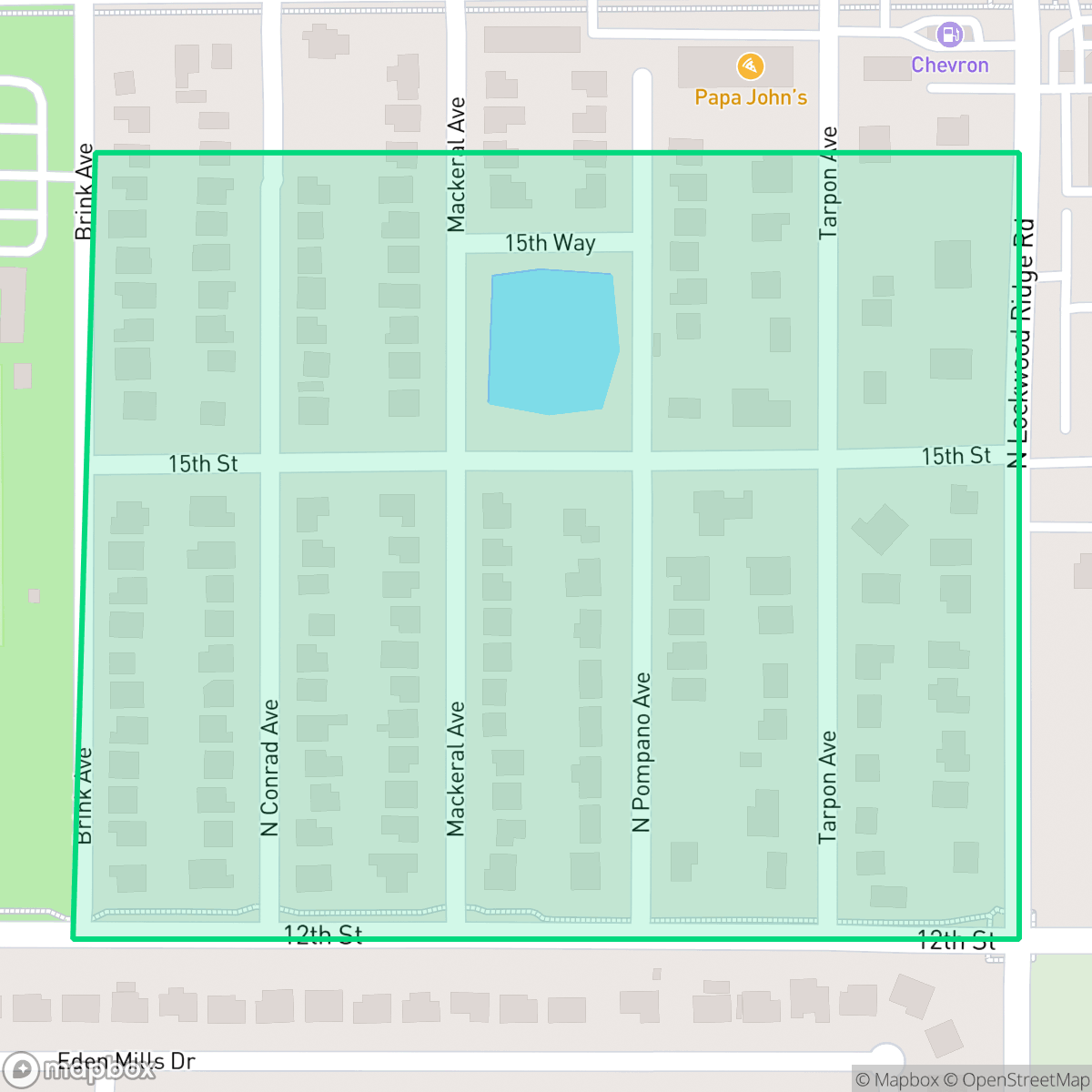 Map showing the location of Poinsettia Park, Sarasota, FL
