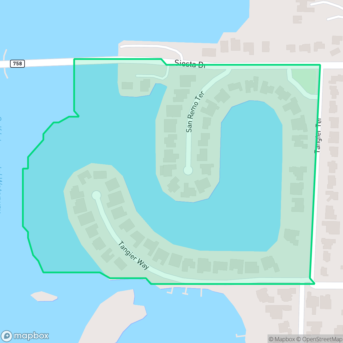 Map showing the location of San Remo, Sarasota, FL