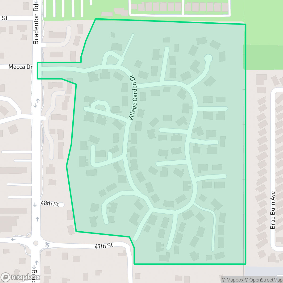 Map showing the location of Village Gardens, Sarasota, FL
