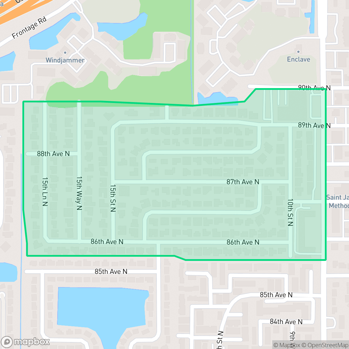 Map showing the location of Barclay Estates, St. Petersburg, FL