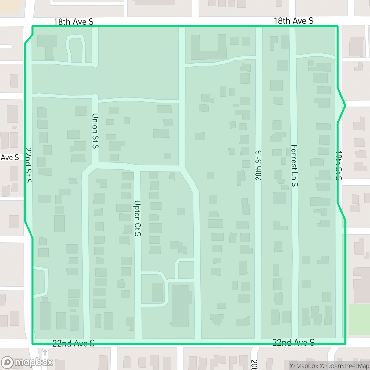 Map showing the location of Casler Heights, St. Petersburg, FL