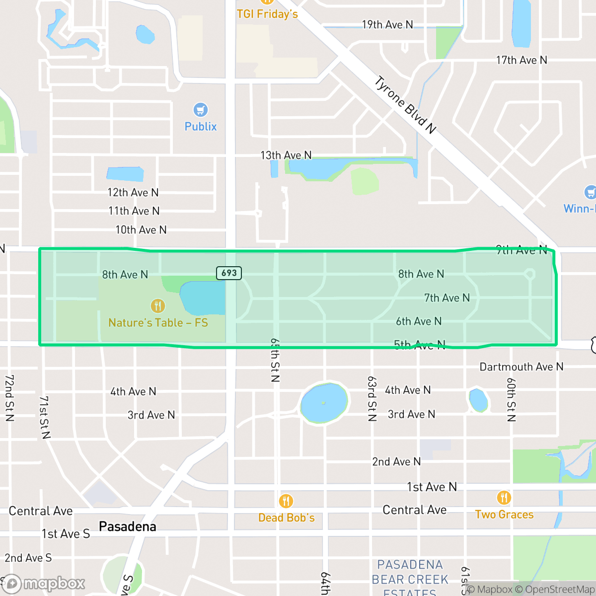 Map showing the location of Eagle Crest, St. Petersburg, FL