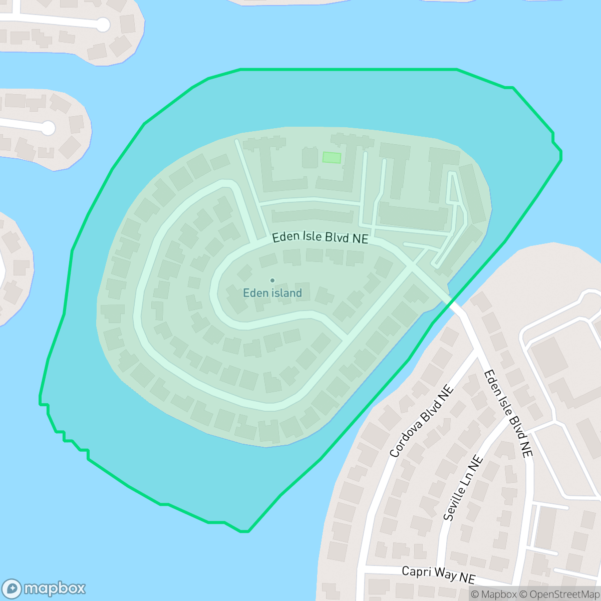Map showing the location of Eden Isle, St. Petersburg, FL