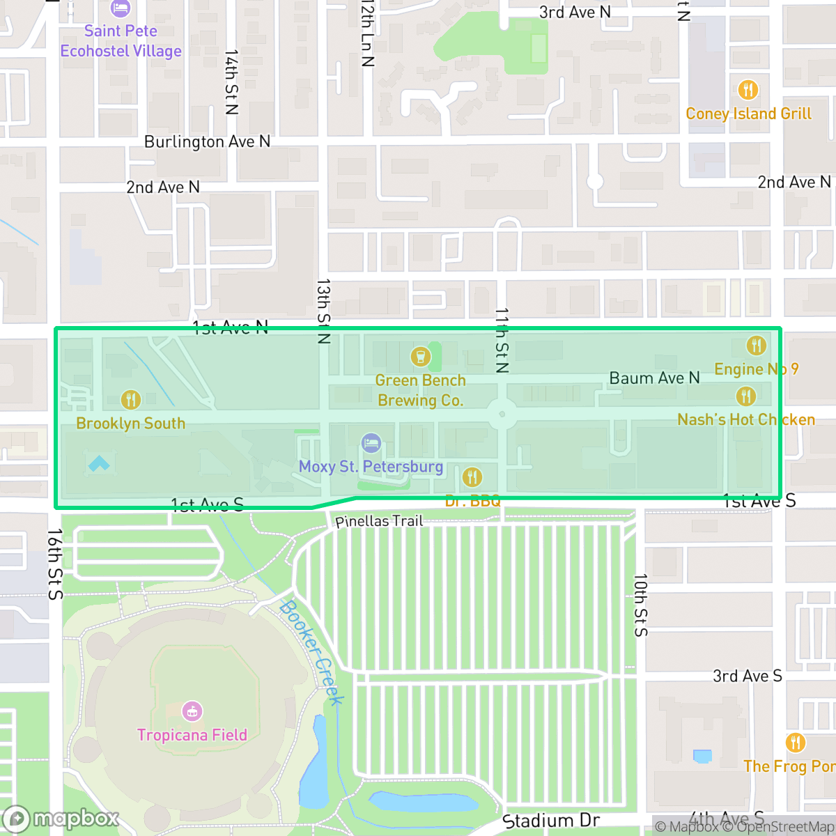 Map showing the location of Edge District, St. Petersburg, FL