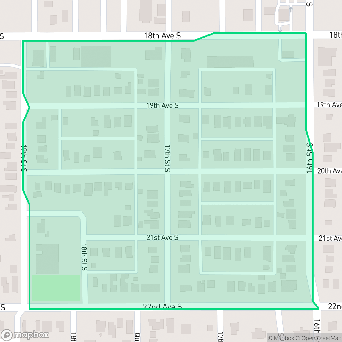 Map showing the location of Fruitland Heights, St. Petersburg, FL