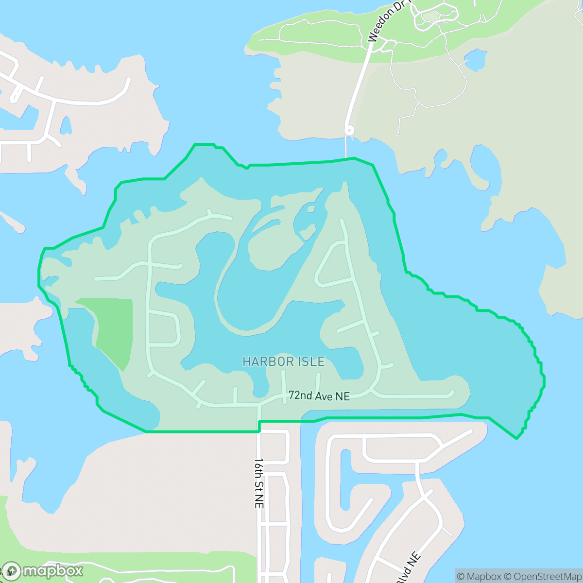 Map showing the location of Harbor Isle, St. Petersburg, FL