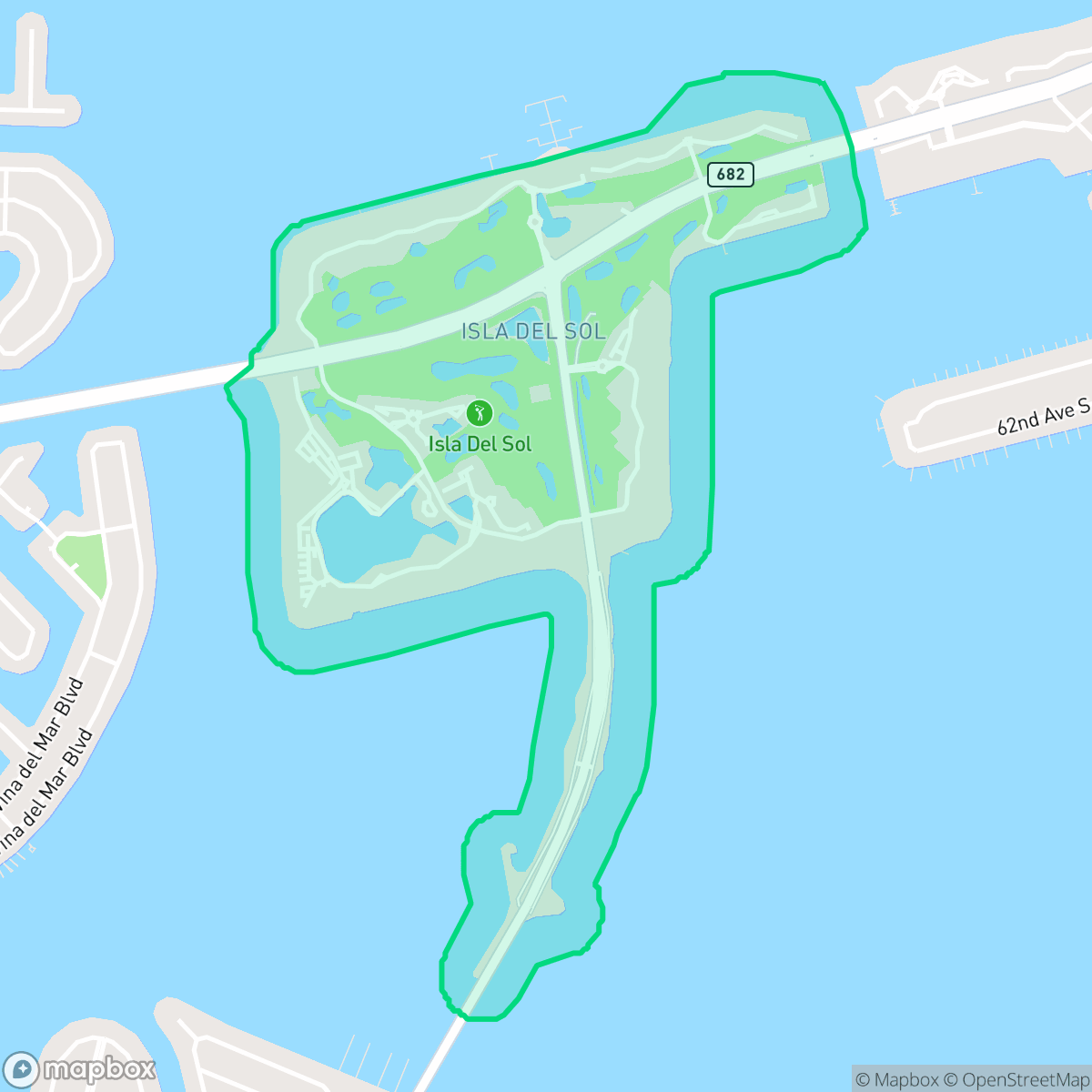 Map showing the location of Isla Del Sol, St. Petersburg, FL