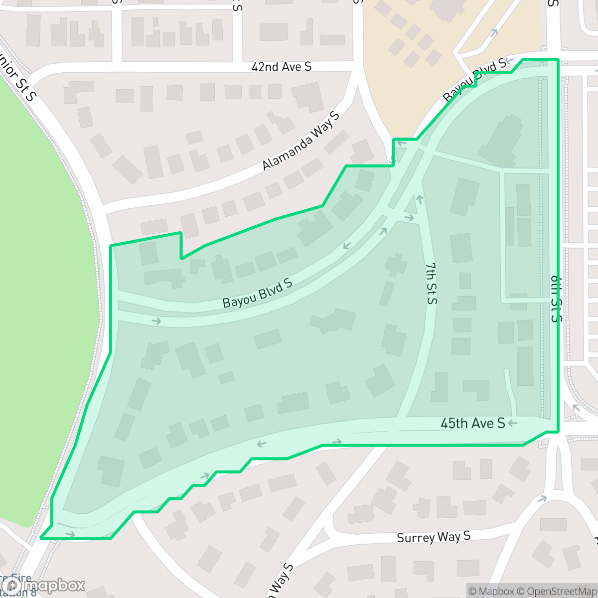 Map showing the location of Lake Maggiore Park, St. Petersburg, FL