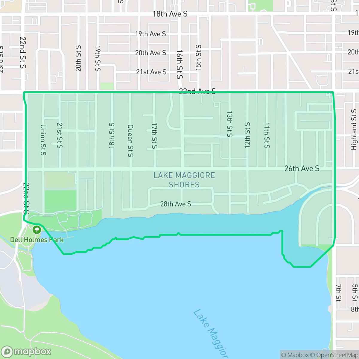 Map showing the location of Lake Maggiore, St. Petersburg, FL