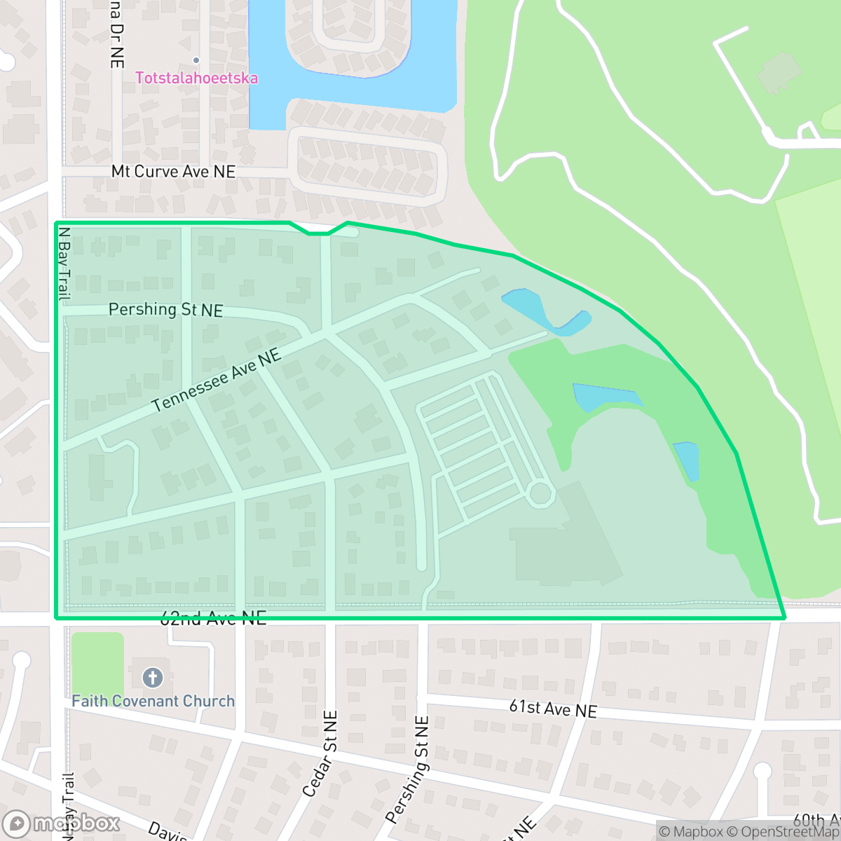 Map showing the location of Mangrove Bay, St. Petersburg, FL
